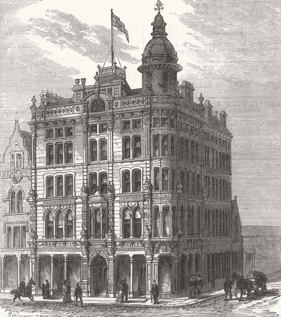 DUNDEE. The New Sailors' Home 1880 old antique vintage print picture